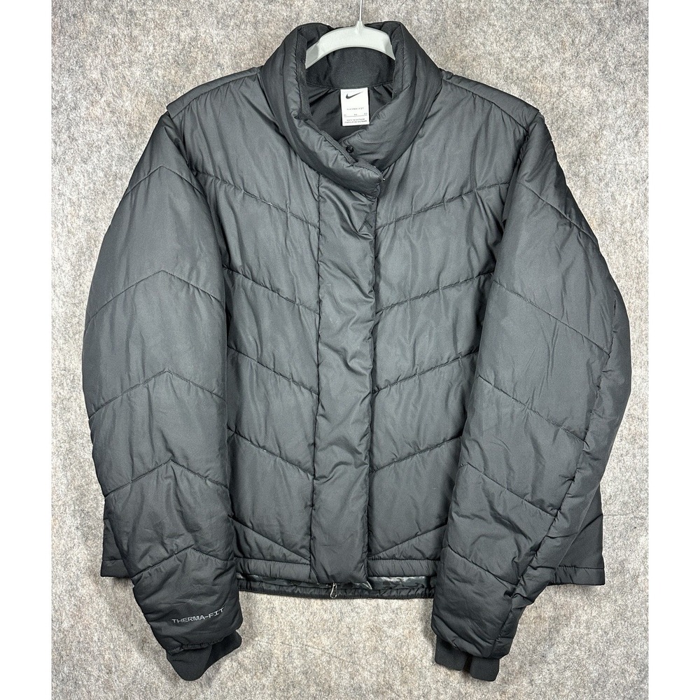 Nike Womens Therma-FIT Puffer Jacket XL Black Insulated DA3216-011
